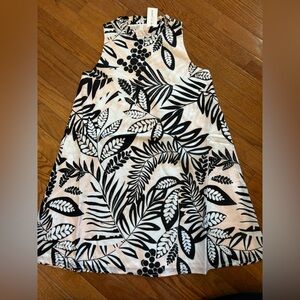 Brand new Janie and Jack pink, black and white flowery dress with tags.  Size 10